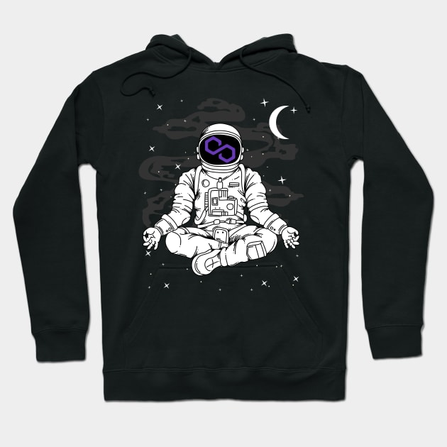 Astronaut Yoga Polygon Matic Coin To The Moon Crypto Token Cryptocurrency Blockchain Wallet Birthday Gift For Men Women Kids Hoodie by Thingking About